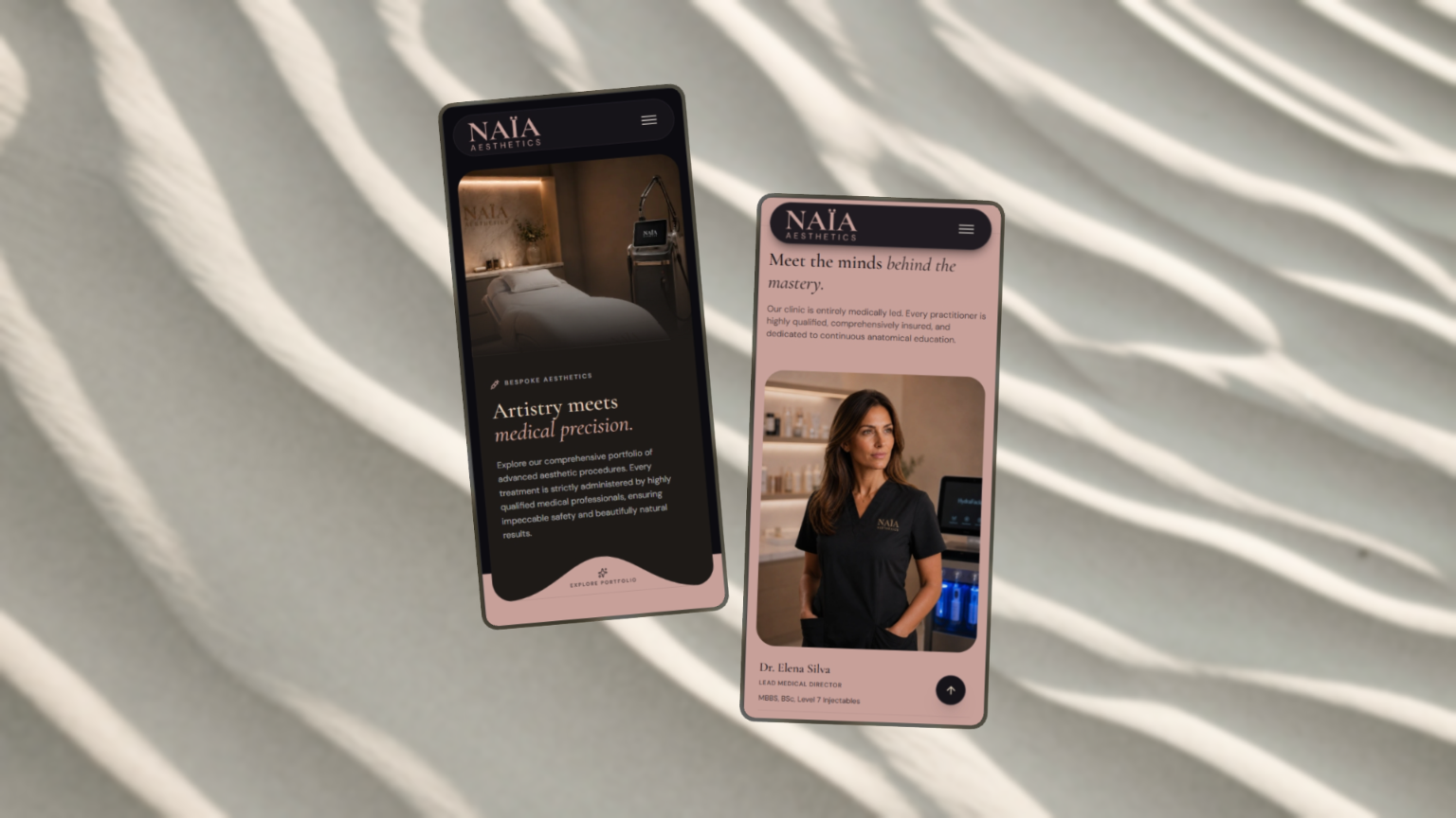 NAÏA Aesthetics Mobile Responsive Clinic Website
